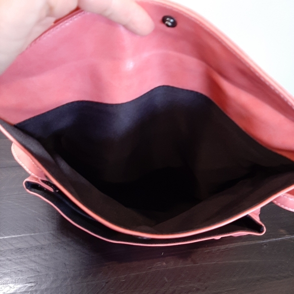 💠Convertible Faux Leather Crossbody Shoulder Bag Peach Pink Laser Cut - Picture 7 of 15